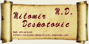 Milomir Despotović vizit kartica